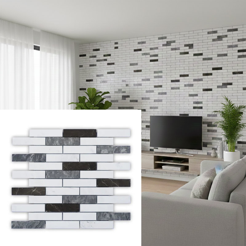 Twilight 12" x 12" Marble Mosaic Subway Wall & Floor Tile