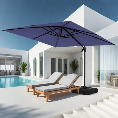 116 X 116 Square Cantilever Umbrella With Weight Base