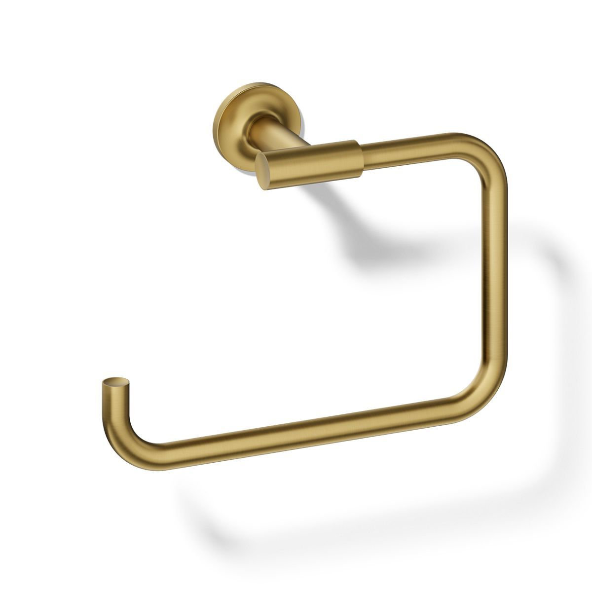 Purist Wall-Mounted Towel Ring, Vibrant Brushed Moderne Brass