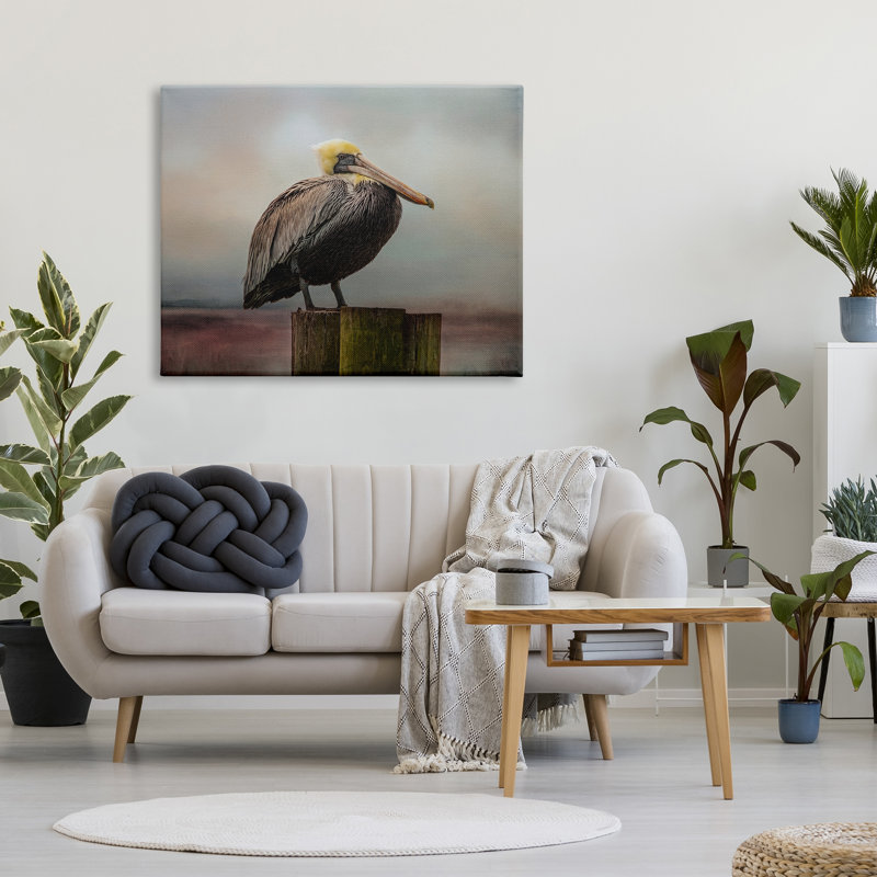 «Pelican Perché Wildlife Nature» par Kelley Parker, impression sur toile tendue, H 36 po x l 48 po x P 1,5 po