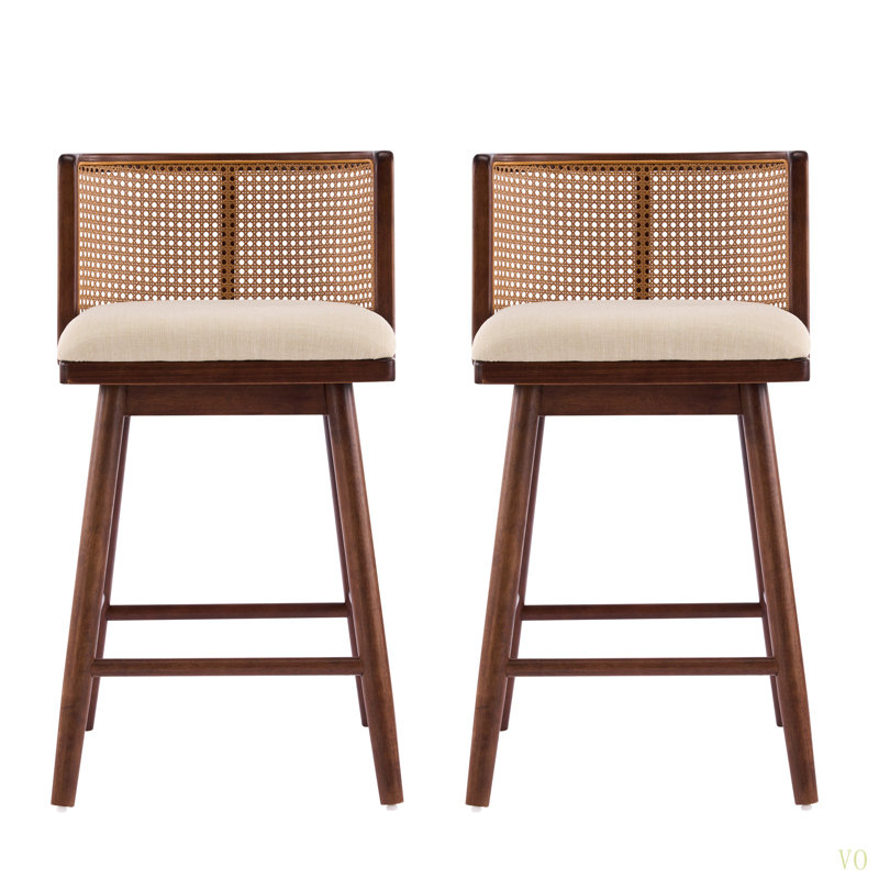 Tabouret de bar d'intérieur rembourré Talia, Dark Walnut