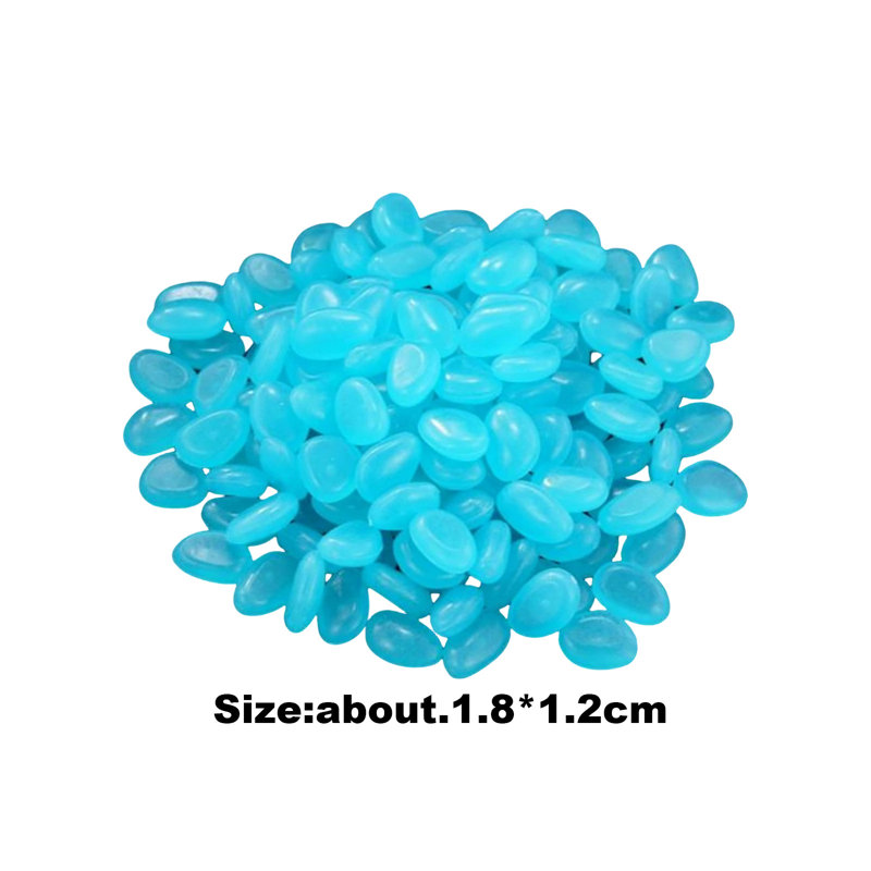 A Stones The Dark Pebbles, pierres lumineuses, pierres pour décoration d'aquarium de jardin, Light Blue