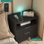 Smart Nightstand With Night And Dual Charging Ports Setup, Black Bedside Table For Bedroom Decor Station Voice - Controlled , Storage Cabinet, 22.19 In Depth, 15.29 Width, 24.13 Height