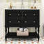 Ensemble de meuble-lavabo élégant en bois 36 po avec lavabo en céramique Chiharu-1121444073
