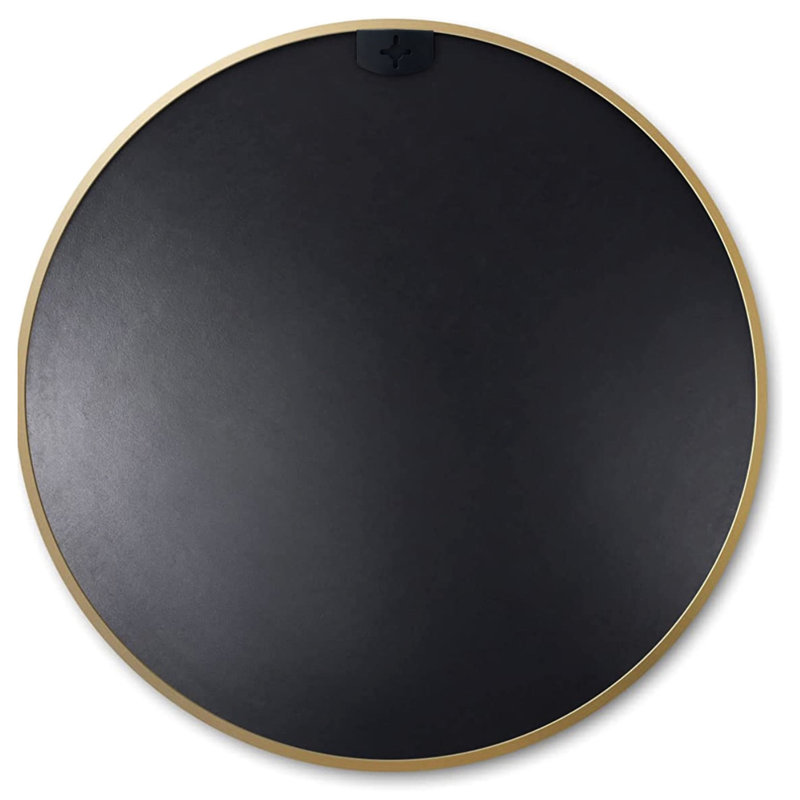 Miroir de salle de bain rond doré de 20 po - Style moderne, sans verre, cadre rouillé, protection de film incassable de 20 po, avec panneau de densité, crochets et vis renforcés faciles à installer