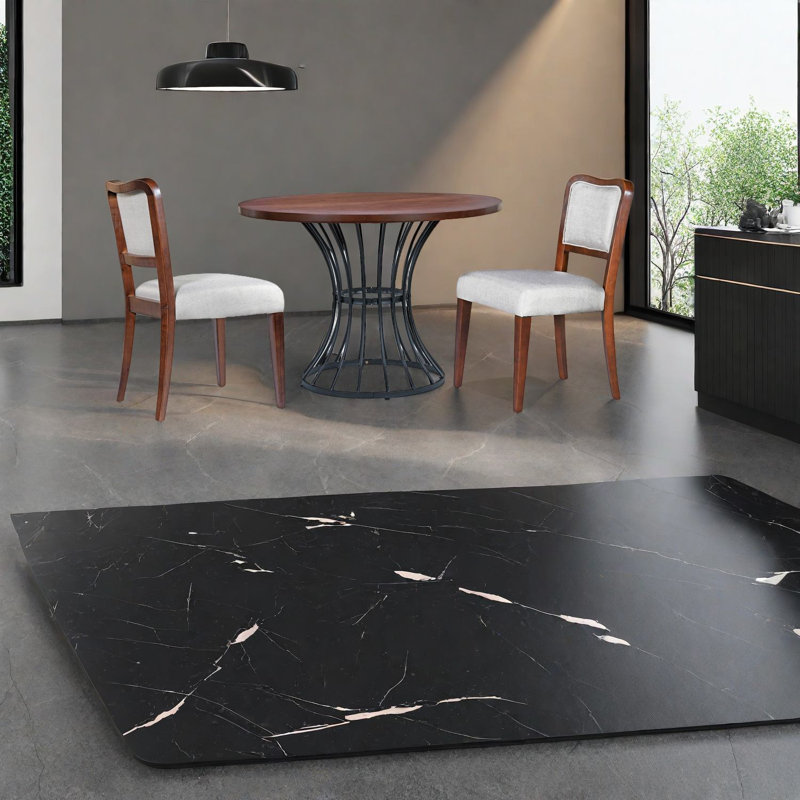 Ensemble de table de salle à manger en chêne massif, placage massif, rustique et moderne, parfait pour les petites cuisines