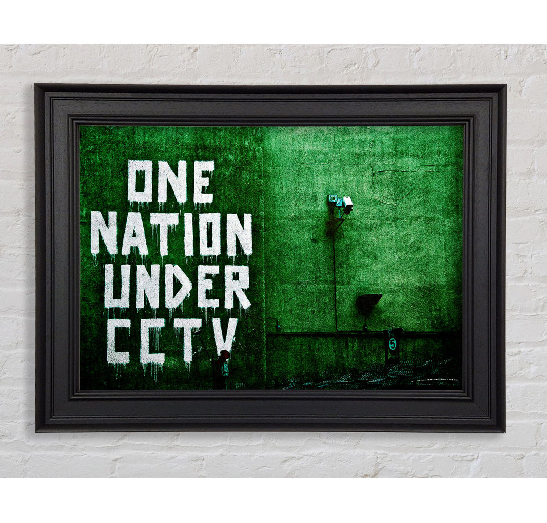 One Nation Under Cctv Green Gerahmter Druck