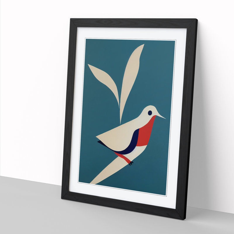 Anilya Dove Bird Minimalism 1 Piece Wall Art, 46cm H x 34cm W x 2cm D, Walnut
