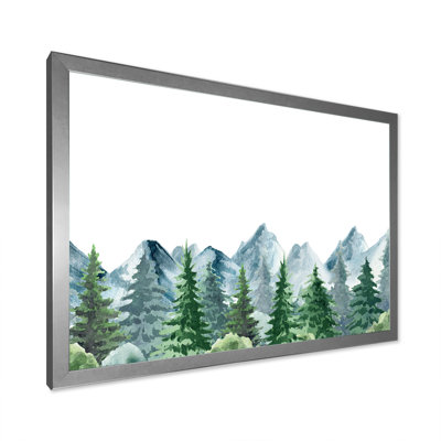 " Mountain Landscape With Fir Trees I " Painting Print