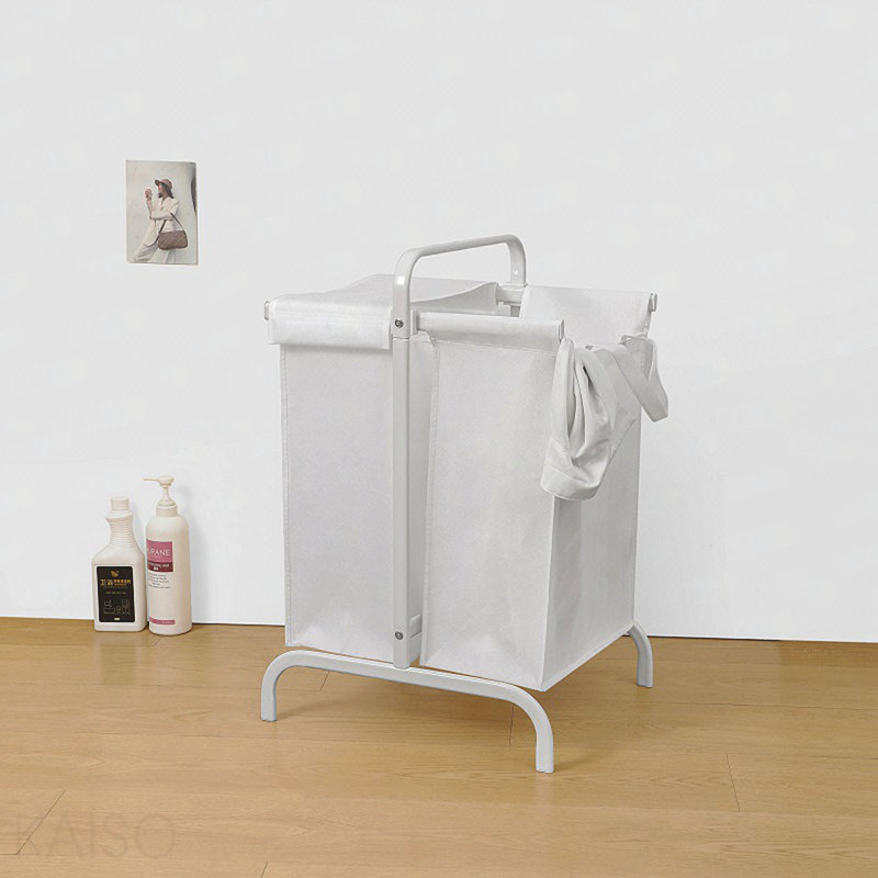 2-Tier Laundry Hamper 110L Large Oxford Clothes Basket Sorter With, Lid And Sorting Cards For Clothes And Toys Storage, White