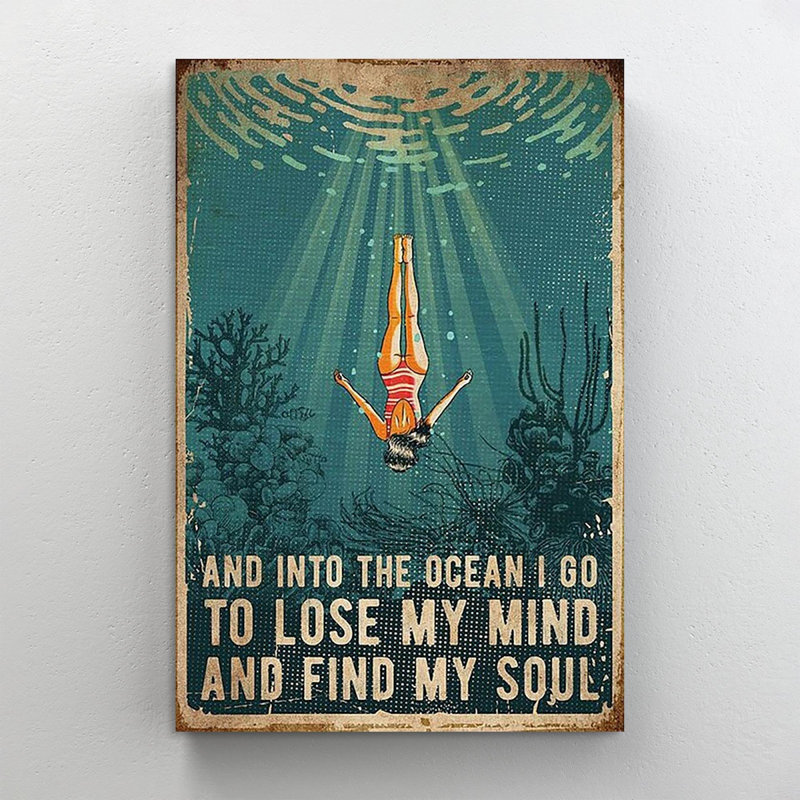 «Into the Ocean», impression sur toile tendue, H 36 po x l 24 po x P 1,25 po