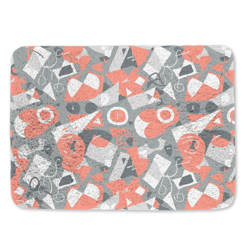 Tapis de bain géométrique abstrait pour salle de bain, L 21 po x L 34 po