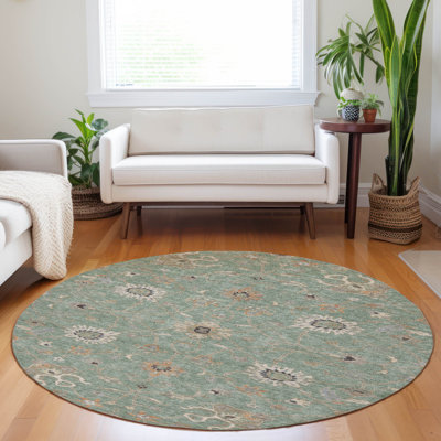 Tapis intérieur / extérieur vert lavable Clara 
