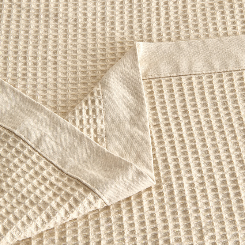 Twin Oatmeal Cotton Waffle Weave Lightweight Blanket