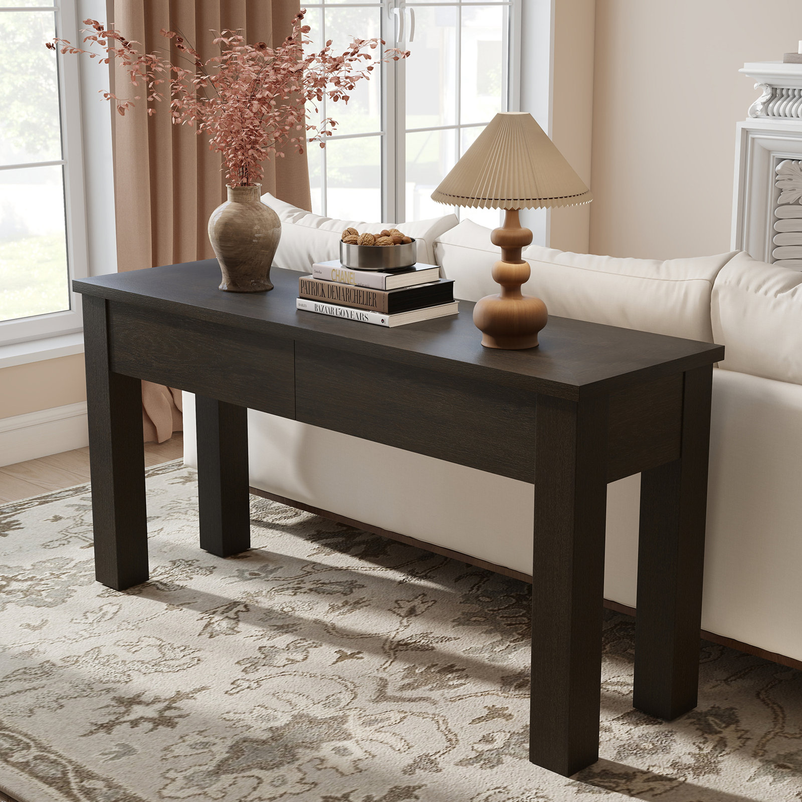 Dutton 60" Console Table, Cracked Espresso