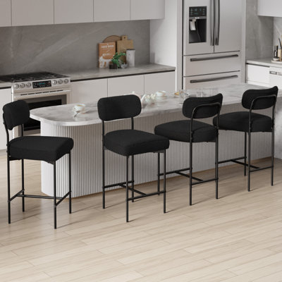Osborne 26" H Upholstered Bar Stools Counter Height Bar Stools With Adjustable Foot Pads