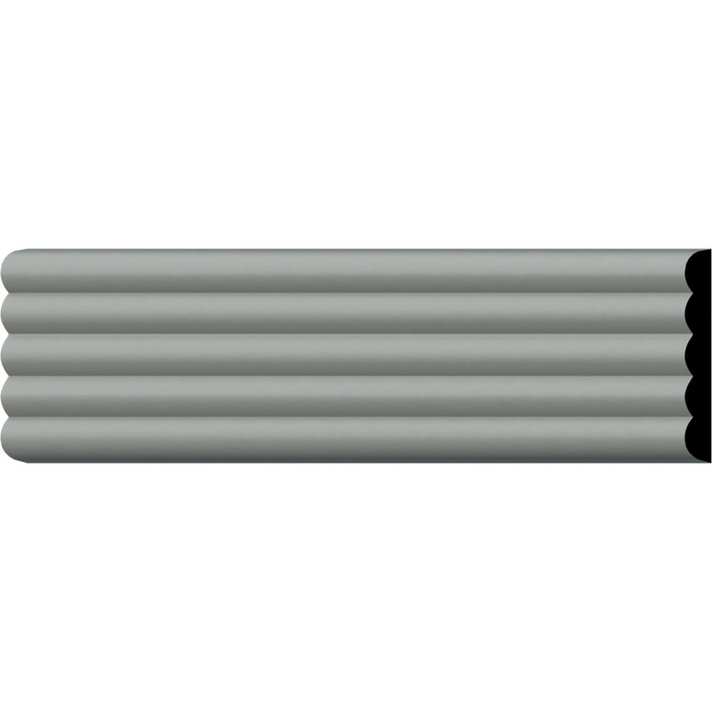 Gray Polyurethane Fluted Panel Moulding Sample, 12" x 3"