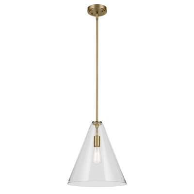 15.5" 1-Light Cone Pendant with Clear Glass