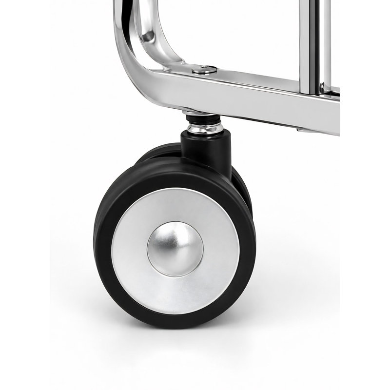 Mald Serving Cart, Chrome-plated, White