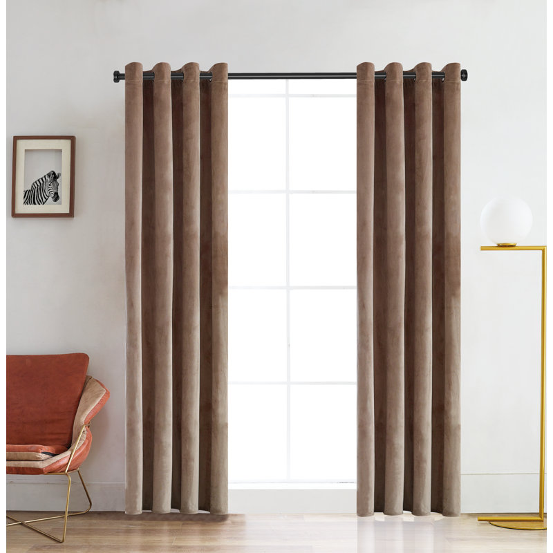 Panneau de rideau simple obscurcissant avec œillets Ciel, l 52" x L 95", Beige tendance