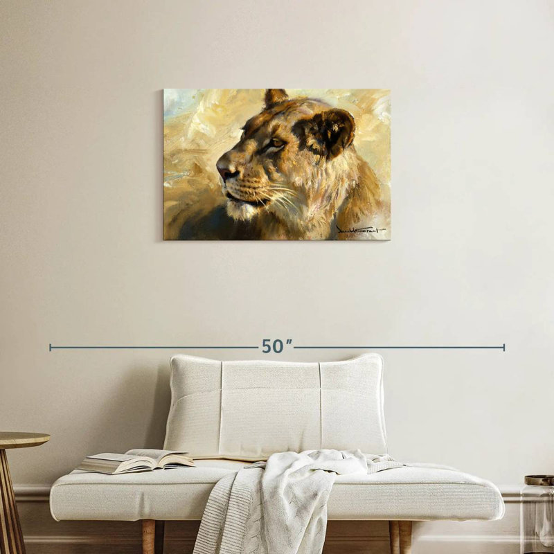 Étude de lionne, H 20 po x l 30 po