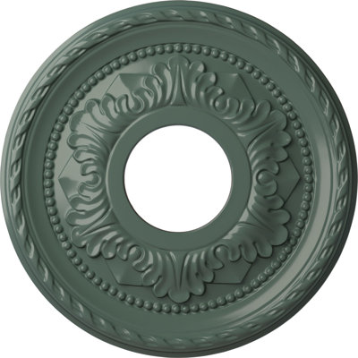 Endurathane Palmetto Ceiling Medallion, 12 1/8"OD x 3 1/2"ID x 1"P (Fits Canopies up to 4 7/8"), Hand-Painted Cloud Burst Finish
