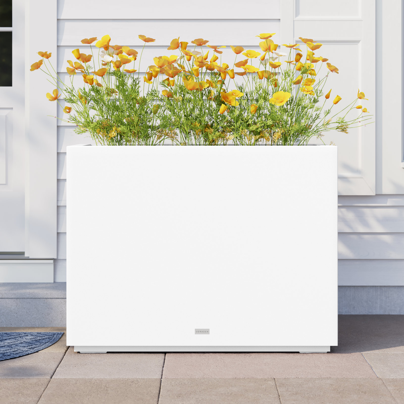 Block Series Planter Box, White, 30” H x 38” W x 10” D