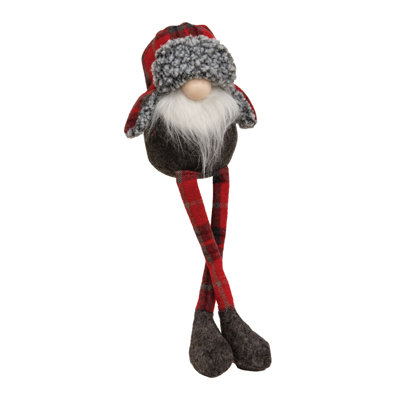 Grand gnome en tissu écossais