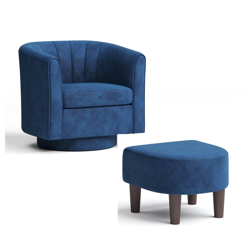  Fauteuil demi-tonneau pivotant avec repose-pieds 27,4 po Torince, Finn Finn, H 26 po x l 27,4 po x P 25,6 po