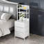 3-Drawer Nightstand with Charging Station & RGB Light Strip, Fabric Drawers-1513002833