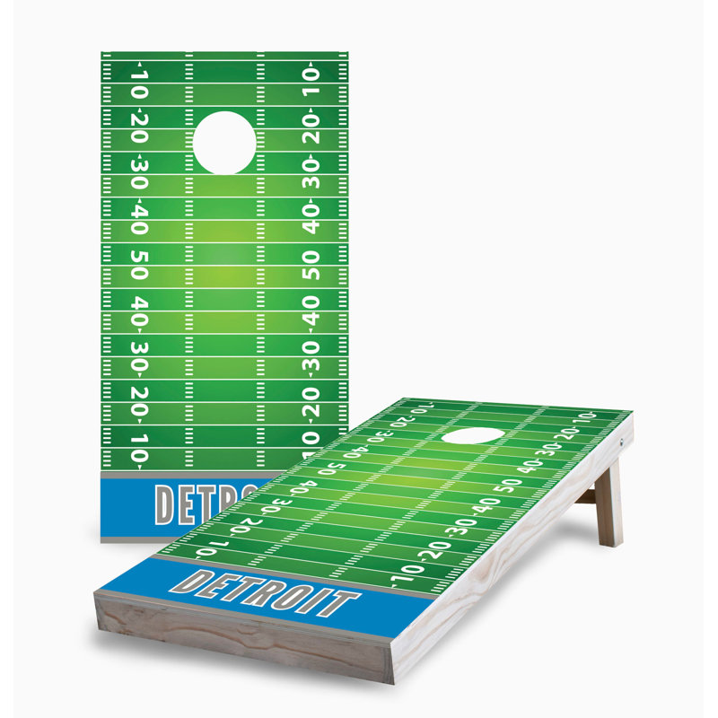 Jeu de société Detroit Football V3 2x4 Cornhole | Comprend (2) planches (8) sacs et accessoires optionnels