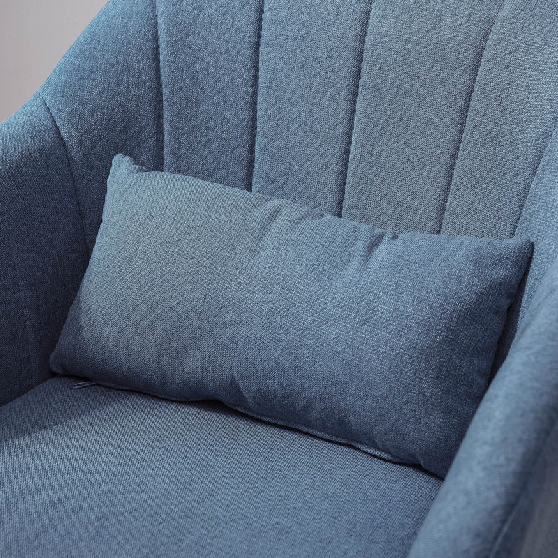 Upholstered Swivel Accent Chair, Blue