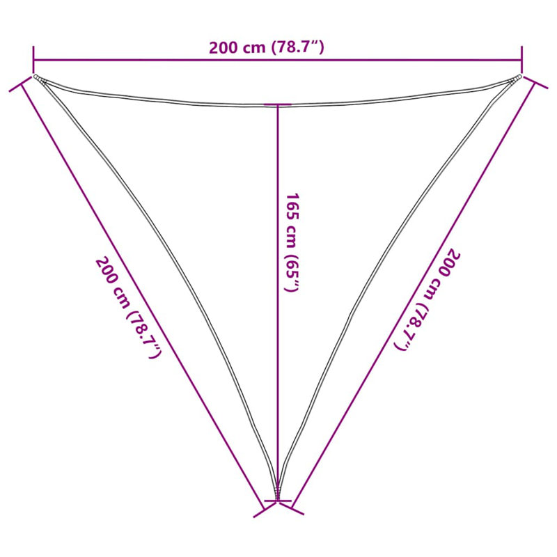 2m x 1.6m Triangle Shade Sail, Red
