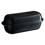 Emile Henry 15" Rectangular Italian Bread Loaf Baker, Dishwasher Safe, Charcoal