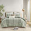 Housse de couette pour lit double / grand en coton 3 pièces - Rayures alternant avec un style bohémien contrastant