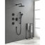 Système de douche avec pomme de douche, douche à main, barre coulissante, jets de corps, bras de douche, tuyau, garniture de valve et poignées à levier-114230341