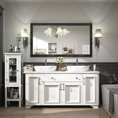 Amara Tempered Glass and Aluminum Alloy Framed French Cleat Mounted Wall Mirror with 5-Year Warranty