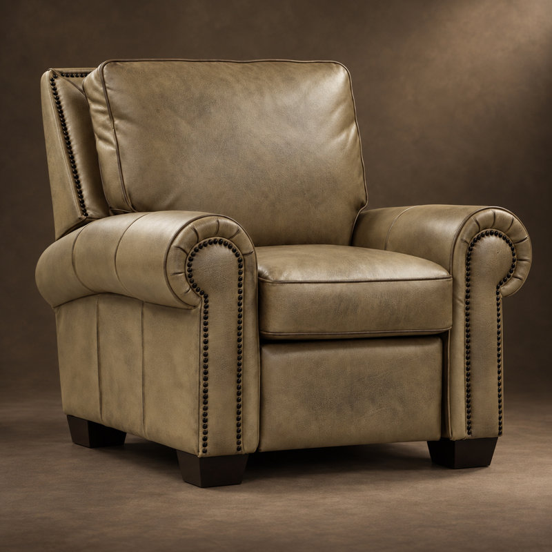 Fauteuil inclinable en cuir 100% Valencia Valencia, Taupe