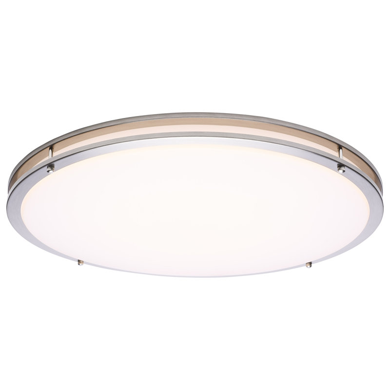 Norrine LED 24 Inch Round Flush Mount 27K/3K/35K/4K/5K CCT Selectable, Brushed Nickel