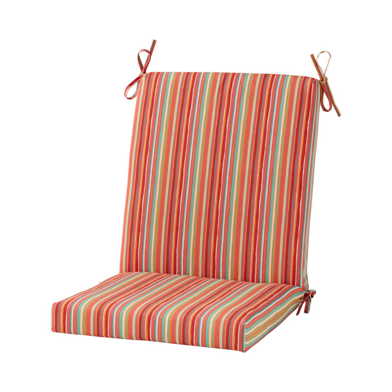 High Back Dining Chair Pad, Watermelon Striped