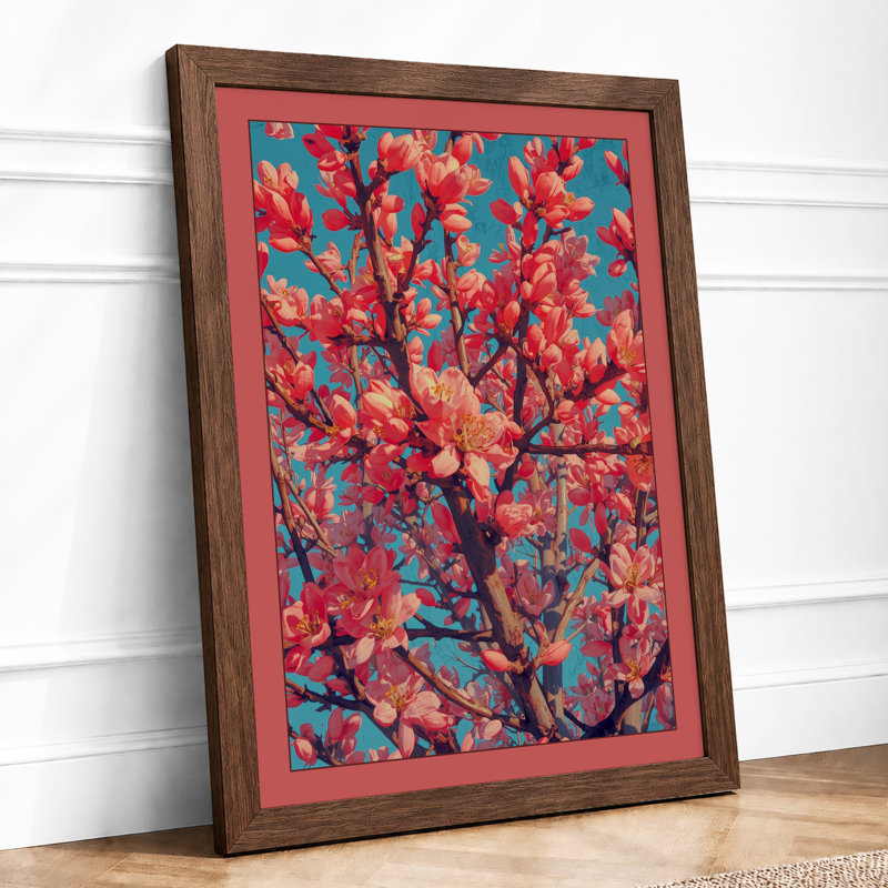 Cherry Blossom In Spring Botanical - Print, Walnut, A4 - 29.7 x 21.0 cm
