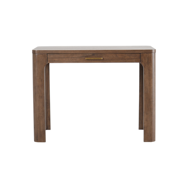 Trevin Wooden Writing Desk With Drawer, 30" H x 40" W x 21" D , Walnut
