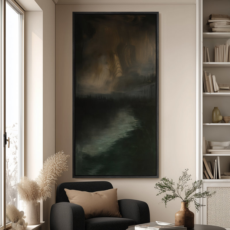 Très grand art mural rétro encadré pour art classique, H 60 po x l 30 po, Noir