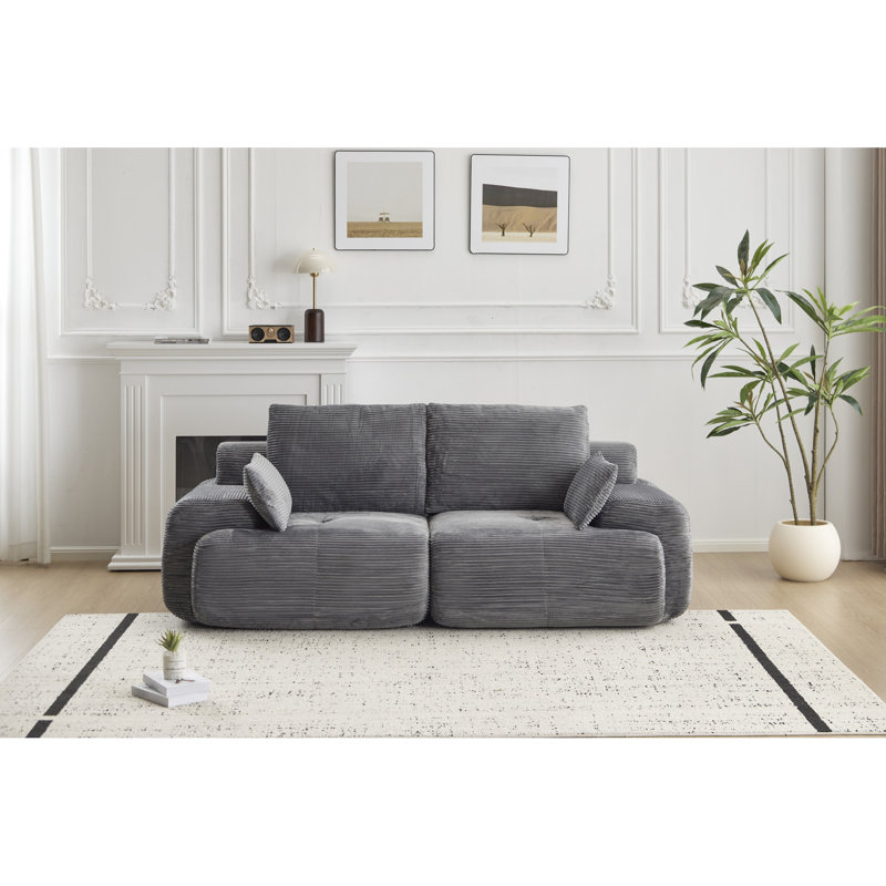 Pour animaux de compagnie, 2 places, velours côtelé, mousse à mémoire de forme, comprimé, salon, gris, sans assemblage, traversins haute densité, mousse de velours côtelé à agencement flexible très profond pour les zones, rembourrage de qualité, personnalisable