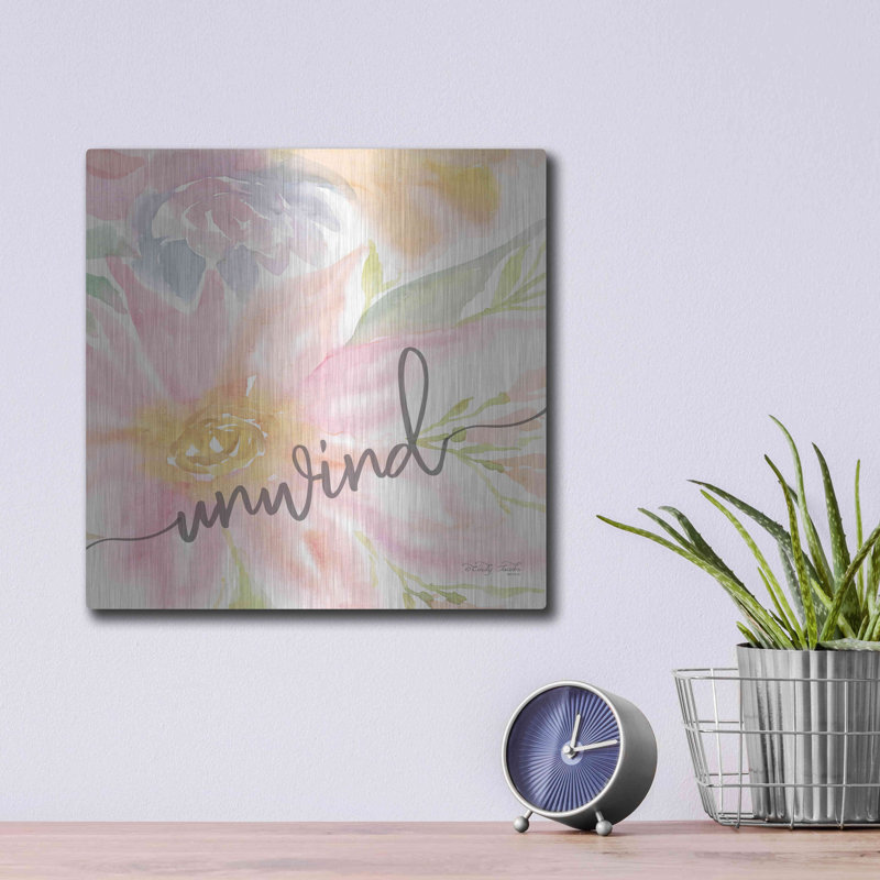 «Floral Unwind» par Cindy Jacobs, art mural en métal, 36 po x 36 po, H 12 po x l 12 po