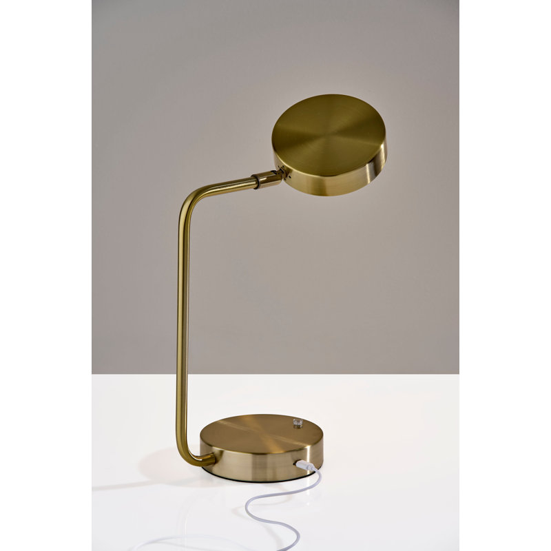 Amari Cordless LED Desk Lamp, Antique Brass