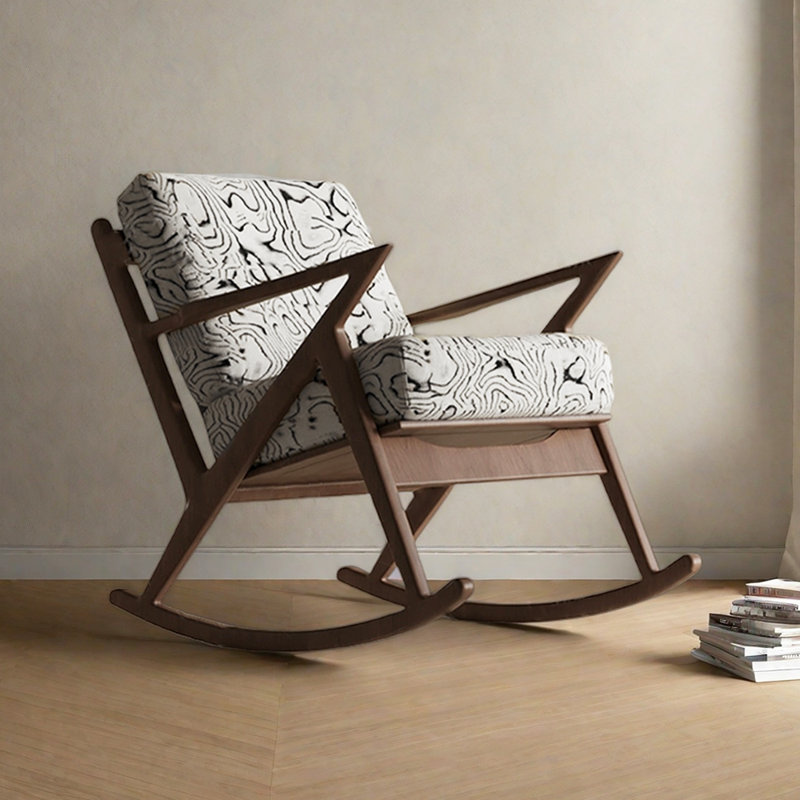 Chaise berçante de salon en bois massif