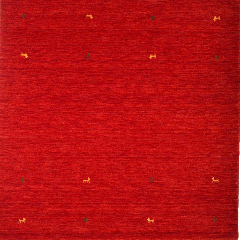 Tapis de zone rouge contemporaine, Carré 3 pi