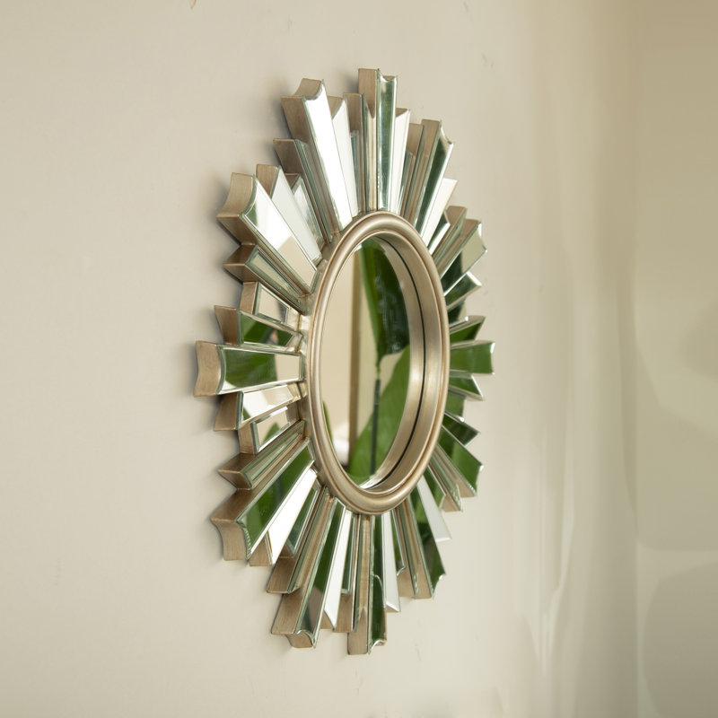 26'' Wall-mounted Sunburst-shaped PU Art Decorative Mirror