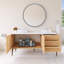 Meuble-lavabo double 60 po avec lavabo en céramique blanche